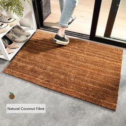 Tapijten natuurlijke kokosvezel schraap deurmatten buiten indoor vuil trapper mat non -slip deuropening deurmat voor ingang voor ingang