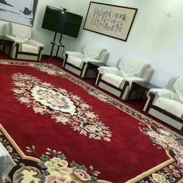 Tapis Nature Tapis de luxe respectueux de l'environnement pour salon de luxe, grand tapis de sol en coton tissé en Chine