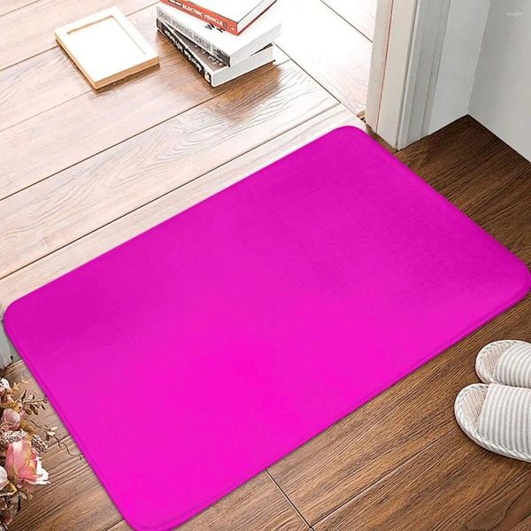 Alfombras Neon Pink Doormat Alfombra Alfombra Mat Footpad Baño Poliéster Antideslizante Balcón Inodoro Lavable Polvo