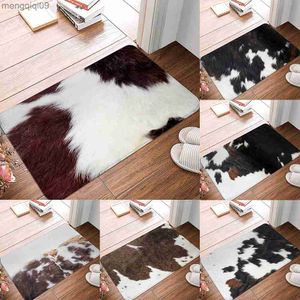 Tapis Nouveau Tapis De Sol Vache Mouton Texture Impressions Tapis De Cuisine À L'épreuve De L'huile De Haute Qualité Tapis De Sol Salon Tapis De Porte Moderne Décor À La Maison R230731