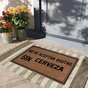 Carpets No Se Aceptan Visitas Sin Cerveza Cervezas Mattes de porte espagnol pour le planchouchage Anti Slip Dormats Tapis Outdoor Mat de bienfaisance