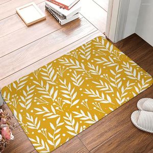Tapis paillasson antidérapant Branches mignonnes jaune ocre bain tapis de cuisine tapis de bienvenue maison décor moderne