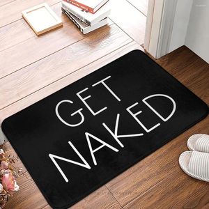 Tapis Paillasson antidérapant Get Naked Black Bath Tapis de chambre à coucher Tapis d'extérieur Décor à motif de maison