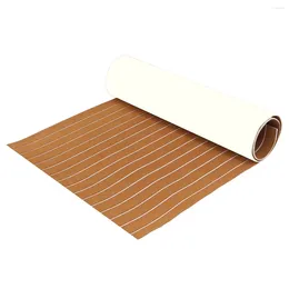 Carpets Planchers non glissés Eva Foam Floor Trek Deck Tap tapis auto-adhésif pour bateau de yacht 6 mm Brun avec des lignes blanches