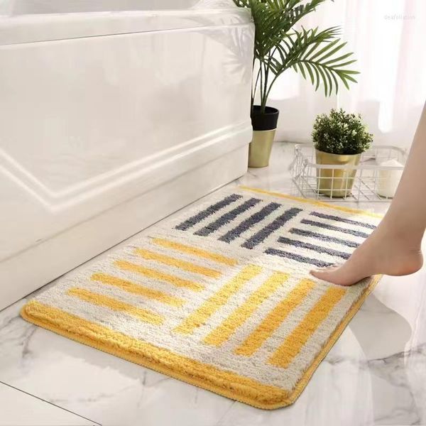 Alfombras antideslizantes, alfombrilla minimalista para pies, alfombra larga de felpa cálida, alfombra para baño, pasillo, porche, alfombrillas para puerta, baño absorbente para chupar agua