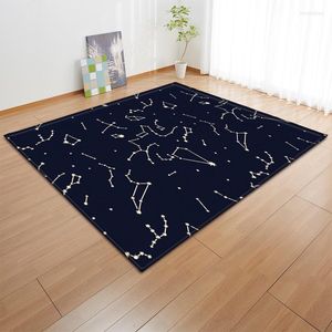 Tapijten Noordse zwarte constellatie tapijt Kinderen Speelkamer Slaapkamer Decoratie Mat Gebied Tapijt Anti-slip Big For Home Living