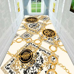 Tapetes Nórdicos Preto Dourado Barroco Luxo Tapete Decorativo Decoração de Casa Tapetes Antiderrapantes Entrada Cozinha Quarto Varanda Tapetes R230717