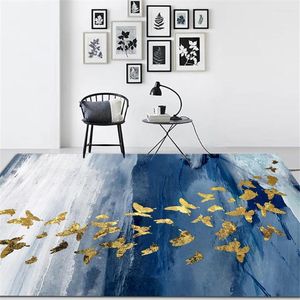 Tapijten Noordig blauw grijs geschilderde gouden vlinder 3d bedrukte tapijt salontafel balkon gebied slaapkamer decoratie deur