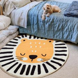 Tapis Tapis rond en Carton nordique pour la maison, Salon, chambre à coucher, couverture de chambre d'enfants, tapis de sol en peluche, décoration de Salon, 230923