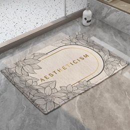 Tapis nordique moelleux tapis de salle de bain plantes tapis baignoire côté anti-dérapant zone d'entrée tapis tapis de sol paillasson maison esthétique décor