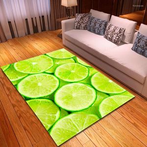 Tapijten Noordse fruit citroenen 3D tapijt zacht flanellen sofa kinderen slaapkamer tapijten modern woondecoratie en voor woonkamer