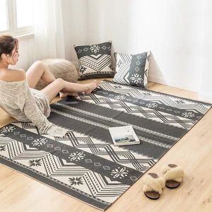 Tapijten Noordse geometrische katoen en linnen geweven tapijtbodem mat deur slaapkamer tapijt tapijt Decoratief deken thee woonkamer vloerkleed Graycarpe