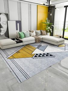 Tapis nordique géométrique pour salon épais tapis de chambre à coucher de chambre à coucher canapé-basse table basse tapis d'étude simple