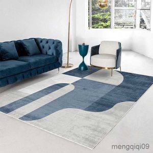 Tapijten Scandinavische Geometrie Blauw Tapijt voor Woonkamer Luxe Woondecoraties Sofa Tafel Grote Karpetten Slaapkamer Antislip Vloermat R230725