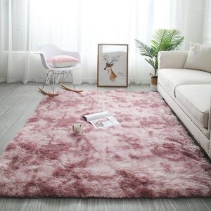 Alfombras Alfombra de gradiente nórdico Sala de estar Dormitorio Área Alfombra Fluffy Pink Kids Floor Mat Soft Sofá Hogar Grande Personalizado