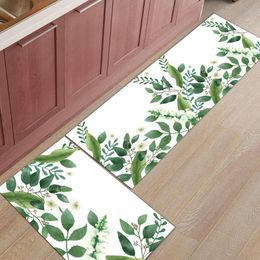 Tapijten Noordelijke groene planten Bloem Keuken Mat Huis Anti-slip Badkamer Tapijt Ingang Lichtkamer Woonkamer Beschermende vloermatcarpets