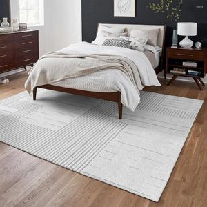 Carpets Nordic Grey Concise Tapis pour salon épais épais moderne grand espace tapis de chambre à coucher clair