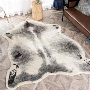 Tapis Nordic Imitation Badger Motif Tapis Faux Cuir Cuir Antidérapant Tapis Antidérapant Lavable Tapis D'impression Animale Pour Salon Chambre