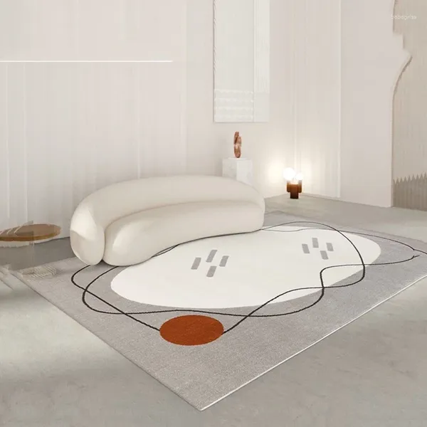 Alfombras Nordic Ins Rayas Ligera Luz de lujo alfombra de dormitorio moderno