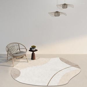 Tapis nordique irrégulier rond salon décoration canapé table basse tapis pour chambre décor chaise à bascule ordinateur tapis de sol