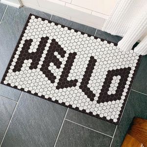 Carpets Nordic Letters Halway Mat PVC Cuttable Mosaic Entrance Tapis de tapis Anti Dust Floor Parm Welcome Doormat Aesthetic Home Decor