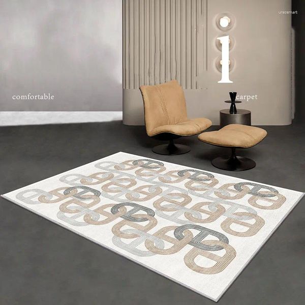 Carpets Nordic Light Luxury Style Carpet For Living Room Modern Conce Chandroom tapis Coton Soft Cotton Kids Geometric Mat