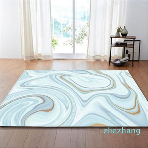 Tapis nordique salon marbre motif imprimé tapis doux flanelle anti-dérapant Table tapis chambre