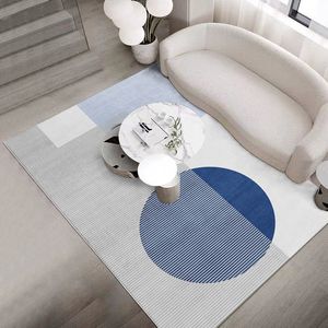 Tapis nordique minimaliste tapis salon étude table basse antidérapant grands tapis chambre tapis de chevet maison japonais bleu ligne tapis 230511