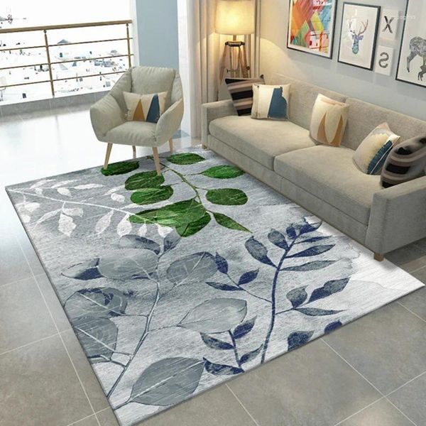 Carpets Nordic Minimalist Plant Print Art Carpet For Living Room Chadow Anti-Slip Floor Mat Fashion Kitchen Area Tapis