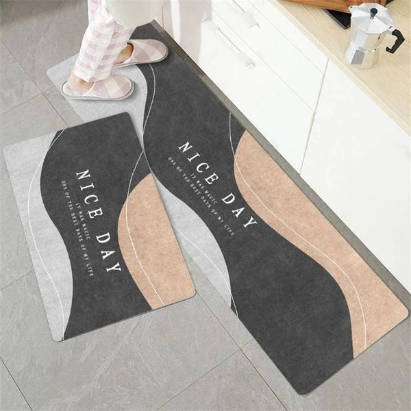 Carpets Nordic Modern Kitchen Floor Mat de sol Home Entrance Portant Living Room Carpet Anti-Slip Chadow Long / Short Taps Alfombras de Cocina