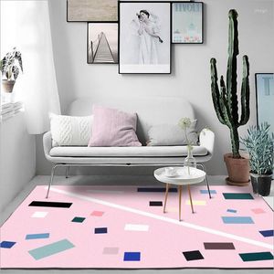 Tapijten Noordse roze verspreide geometrische tapijtruimte Tapijt voor woonkamer Tapijten Kinderen Kamers Zacht onderzoek