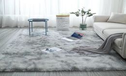 Carpets Nordic Plux Carpet Soft Antislip Bedroom Mat Absorption d'eau Salon Faux Fur Area Tiedyeing Raping Floor Blanket7397903