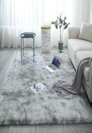 Carpets Nordic Plux Carpet Soft Antislip Bedroom Mat Absorption d'eau salon Faux Fur Area Tiedyeing Raping Floor Blanket8952568