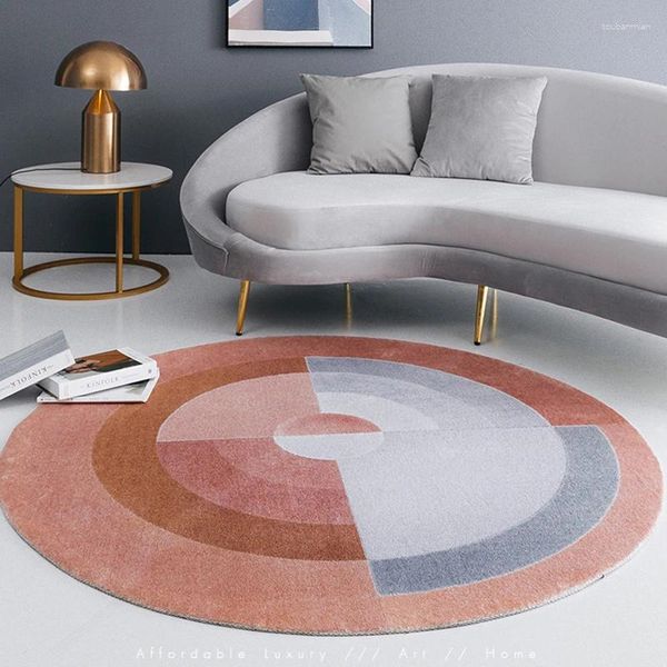 Tapis ronds nordiques, pour salon, maison, filles, chambre à coucher, étude moderne, tapis de sol, chaise d'ordinateur