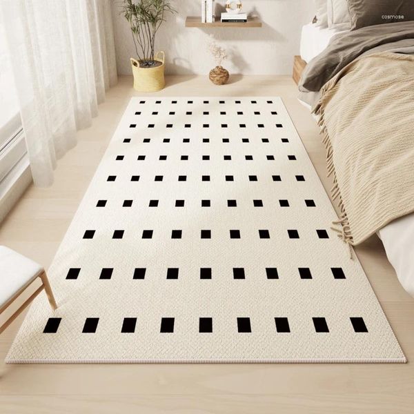 Tapis Nordique Simple Chambre Chevet Tapis Géométrique Rayé Gris Décor Cuisine Salle De Bain Porte Tapis Porche Baie Fenêtre Tapis Antidérapants