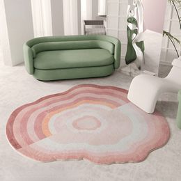 Tapis Nordique en forme spéciale grande surface salon tapis rose épaissi doux enfants décoratif en peluche Easycare maison tapis 230923