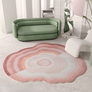 Tapis Nordique en forme spéciale grande surface salon tapis rose épaissi doux chambre d'enfants tapis décoratifs en peluche Easycare maison tapis 230926