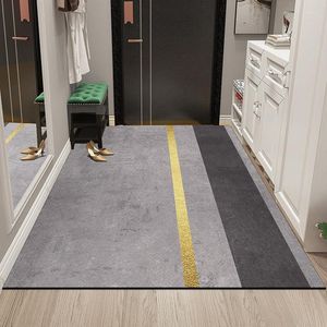 Tapis nordique rayé PVC tapis balcon salle de bain tapis anti-dérapant salon chambre tapis de chevet cuisine résistant à l'huile étanche