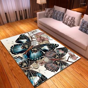 Alfombras Estilo nórdico Serie de mariposas creativas para sala de estar Hogar Dormitorio Área Alfombras y alfombra Mesa de centro Mat Alfombra de juego para niños