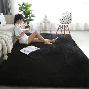 Alfombras de estilo nórdico, alfombra peluda, alfombra moderna para dormitorio, decoración para sala de estar, tamaño grande, negro, gris, rosa, Beige, antideslizante