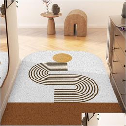 Tapijten Noordse stijl Eenvoudige geometrische abstracte abstracte huishoudelijke vloer Mat waterdicht en antiskid voet zijdering Floormat drop levering Hom DHFPE