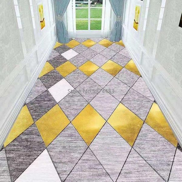 Carpets Nordic Style Escalier Carpet Corridor El Halway Floor Mat Magin de mariage Tapis tapis antidérapant Polyester tapis Polyester