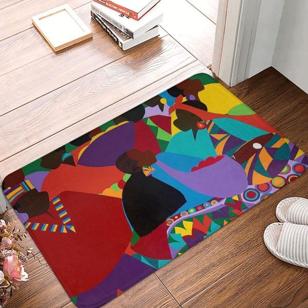 Alfombras pintura al óleo arte felpudo baño bienvenida poliéster entrada hogar alfombra abstracta colorida absorbente piso alfombra baño