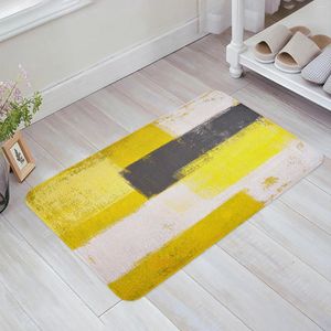 Carpets Style de peinture à l'huile Résumé Géométrique Yellow Home Decoration Decoration Salon Carpet Cuisine Balcon Tapis de chambre à coucher