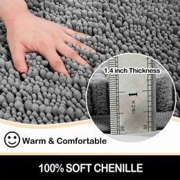 Tapis Olanly Chenille Tapis de bain absorbant Décoration de sol à séchage rapide Tapis de douche Shaggy Tapis en peluche doux et épais Tapis de salle de bain antidérapant