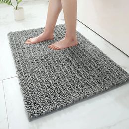 Alfombras Olanly Chenille absorbente alfombra de baño de secado rápido decoración del piso Shaggy almohadilla de ducha suave y gruesa alfombra de felpa antideslizante alfombra de baño 231207