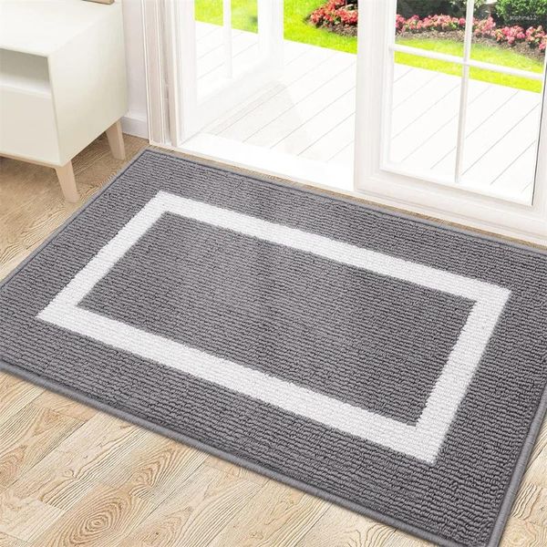 Carpets Olanly Indoor Door Mat absorbant Pied Nettoyer sans glissement Résister Dirt Entrée Lavable Lowable Porte-profil Entrée