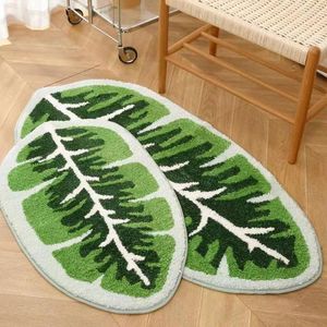 Tapijten een groene bladeren zachte slaapkamer tapijt schattig kinderbeddiks kleed Kinderen niet-slip baby speelmatten vloermat woonkamer matten