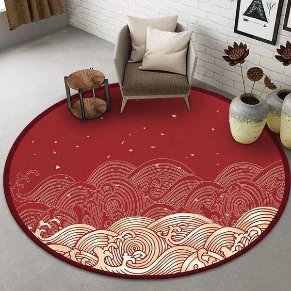 Tapis Tapis de Chambre d'enfant de Couverture de Semaine de Prise d'un An Rond Mignon Maison Chambre à Coucher Salon lumière Rouge Tapis de Sol de LuxeTapis