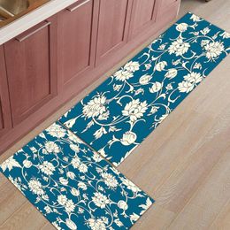 Tapijten oosterse stijl witte bloemblaadjes retro vloer mat tapijten voor woonkamer toegang deur badkeuken tapijt tapijt longcarpets tapijtencarpets